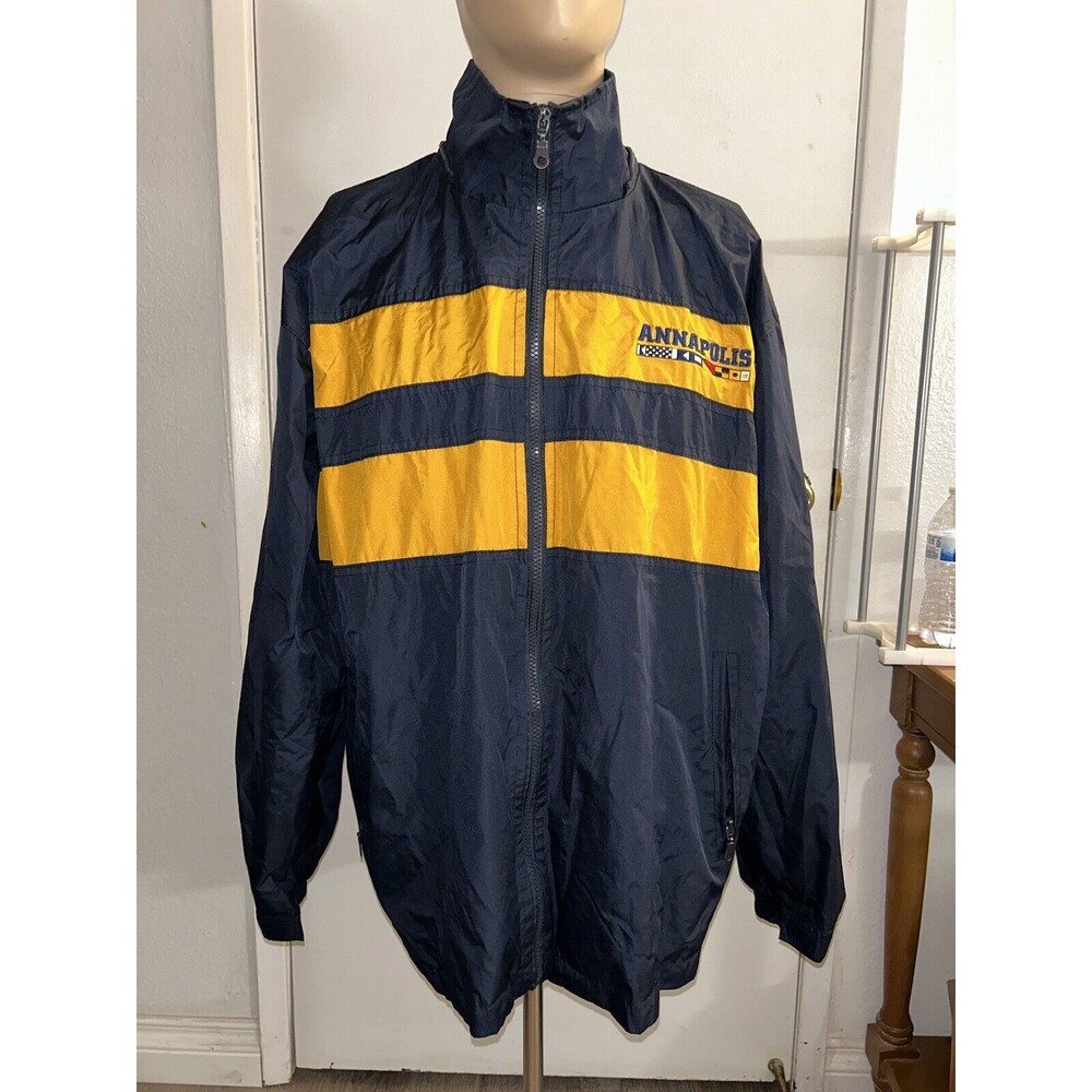 Vintage Cheneral Mens Annapolis Made In USA Jacket Full Zip Coat Dark Blue sz L